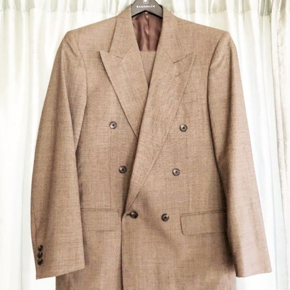 Suit mens new 38" long waist 32" Nicole Miller double breasted pure wool pleated